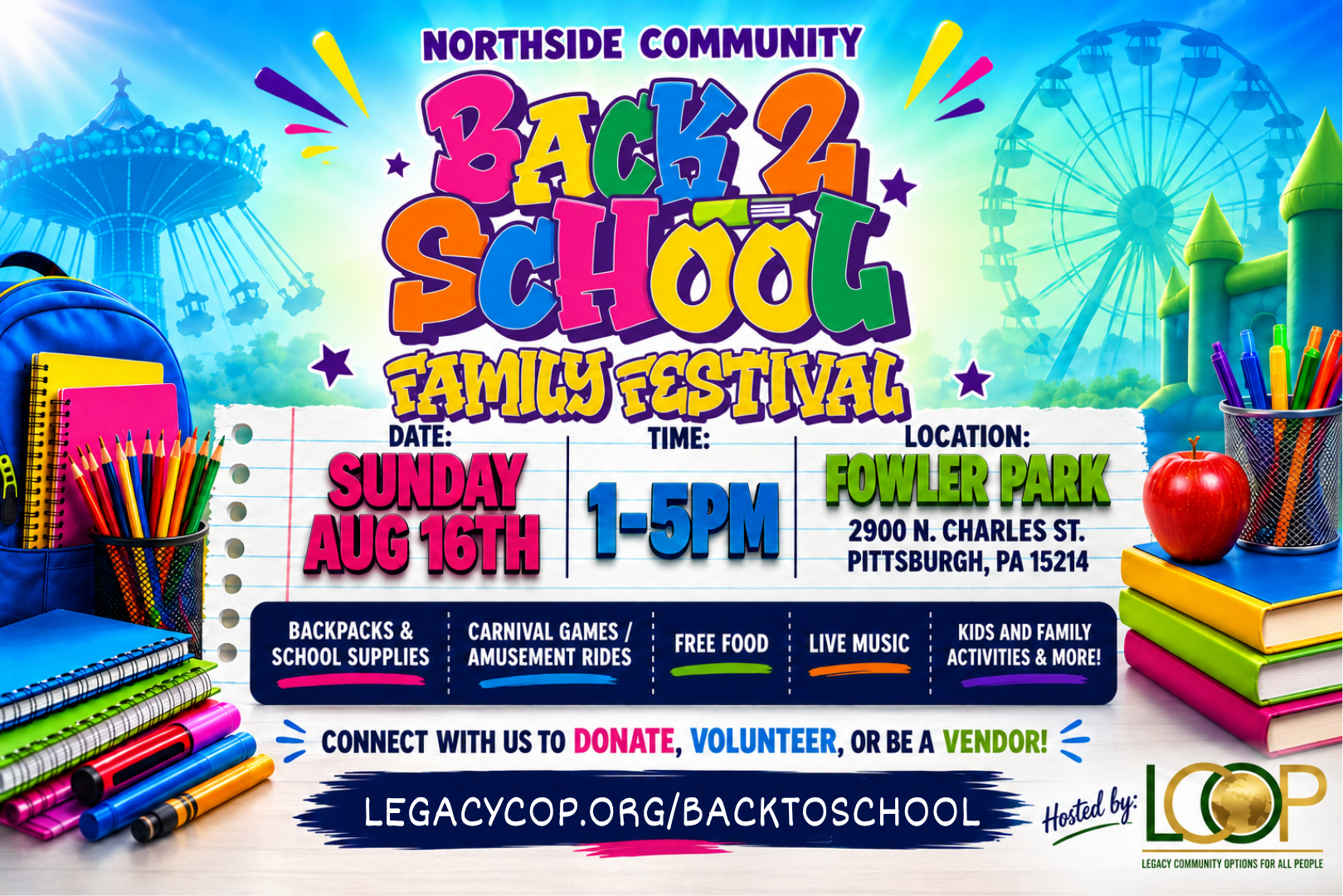 8/16 Back 2 School Family Festival